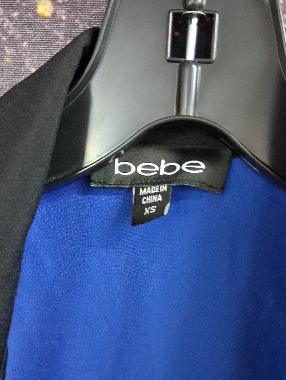 bebe Royal Blue and Black Bodysuit.  Size: XS.
